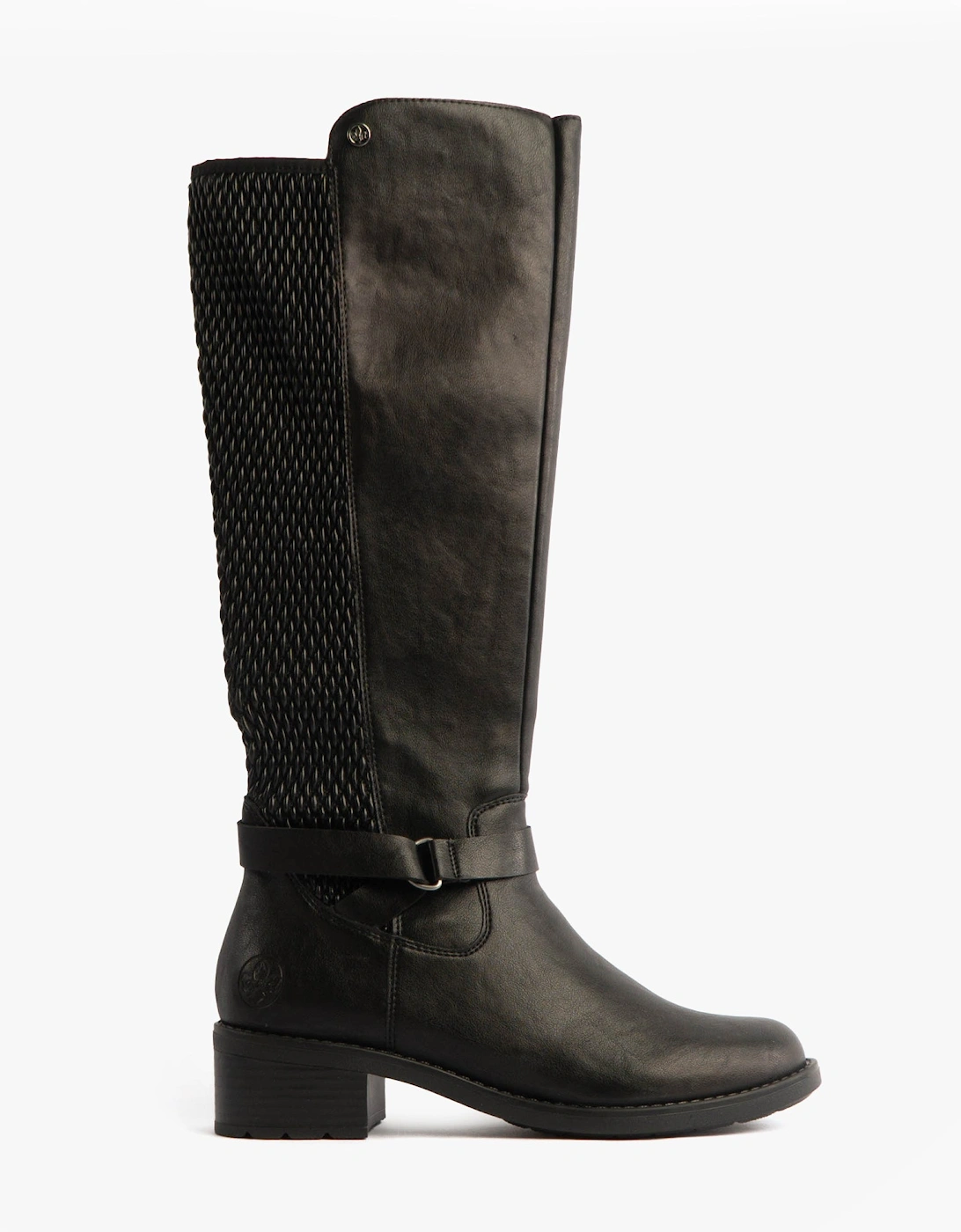 Womens Leather Tall Knee High Boots Black, 7 of 6