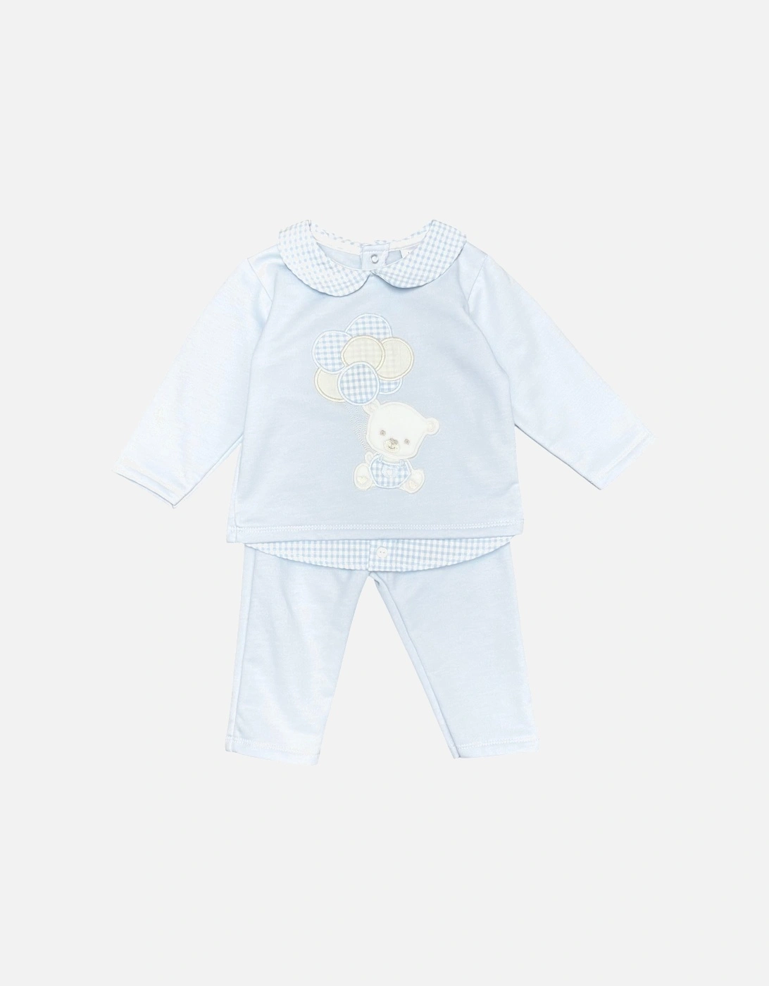 Boys Pale Blue Jersey Tracksuit, 2 of 1