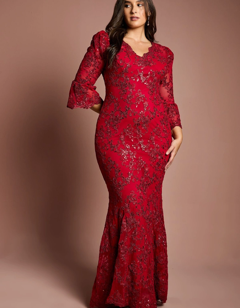 Plus Size Sequin Bodycon Maxi Dress