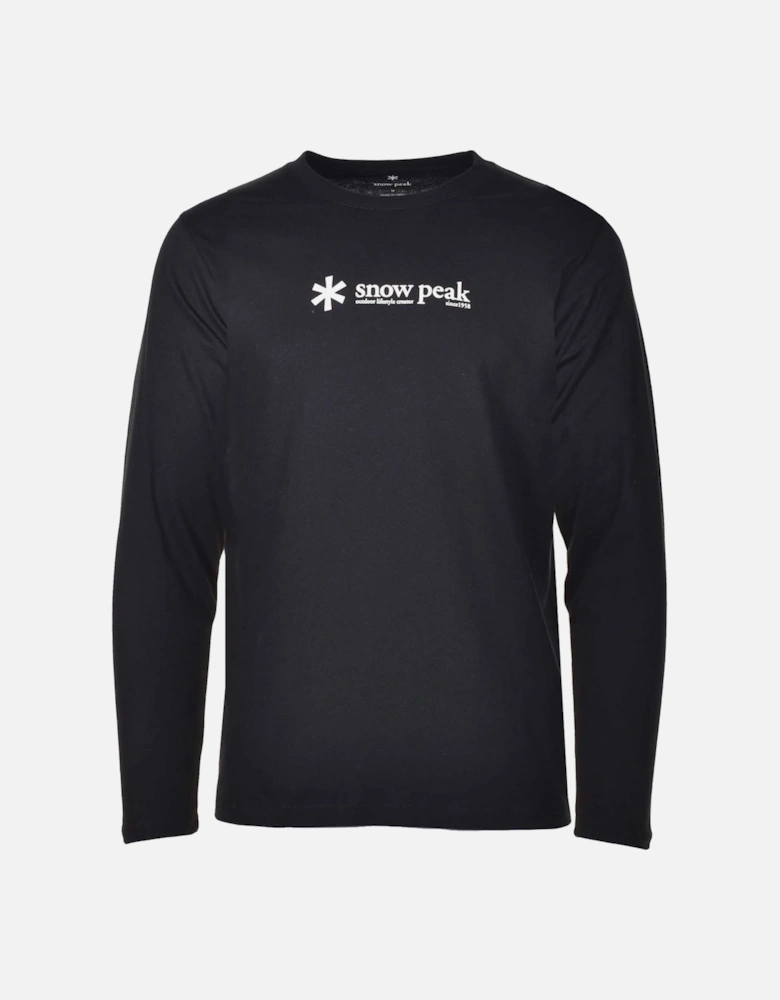 Snow Peak Soft Cotton Logo Long Sleeve T-Shirt Black