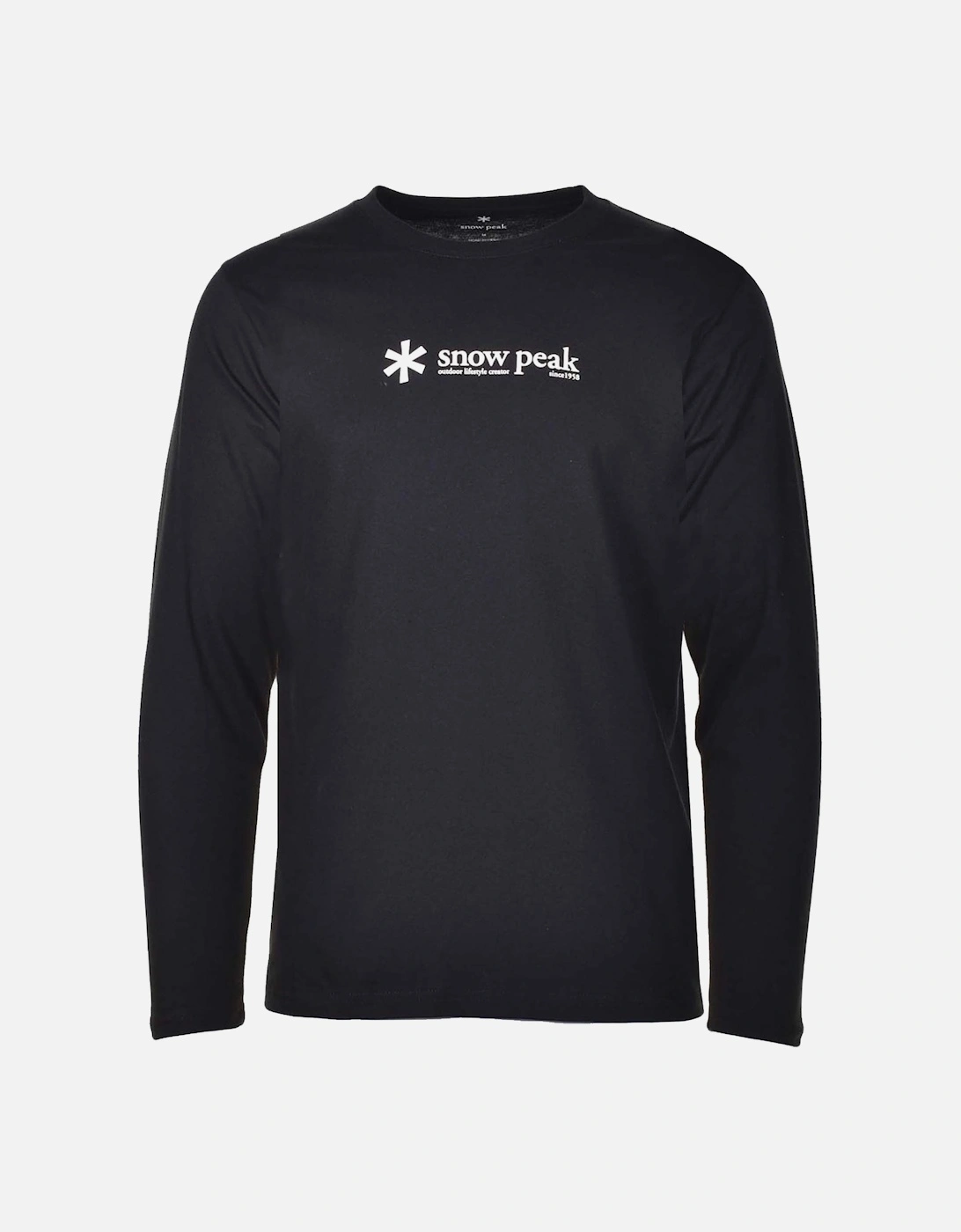 Snow Peak Soft Cotton Logo Long Sleeve T-Shirt Black, 4 of 3