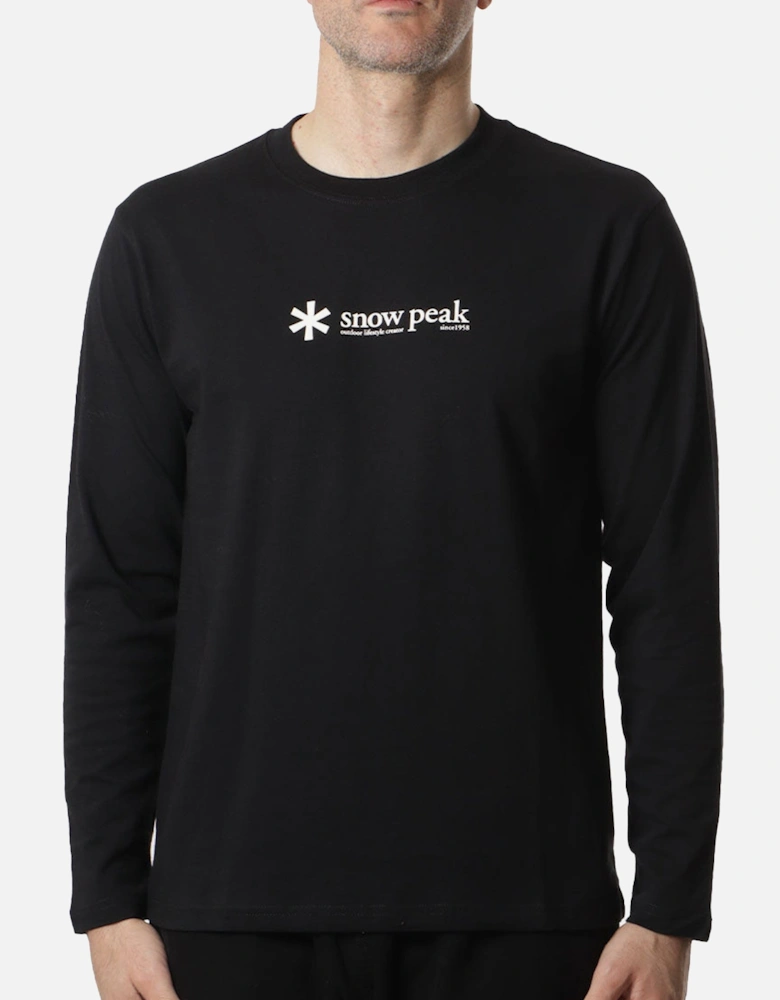 Snow Peak Soft Cotton Logo Long Sleeve T-Shirt Black