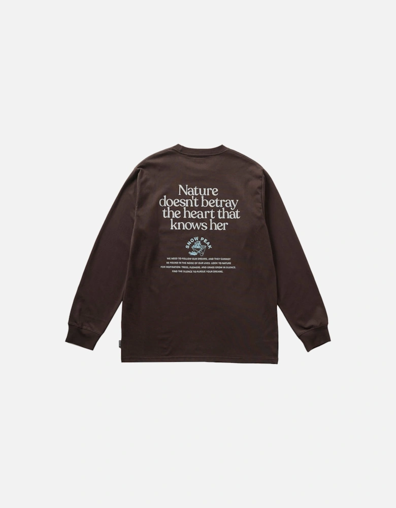 Snow Peak Living With Nature Long Sleeve T-Shirt Dark Brown