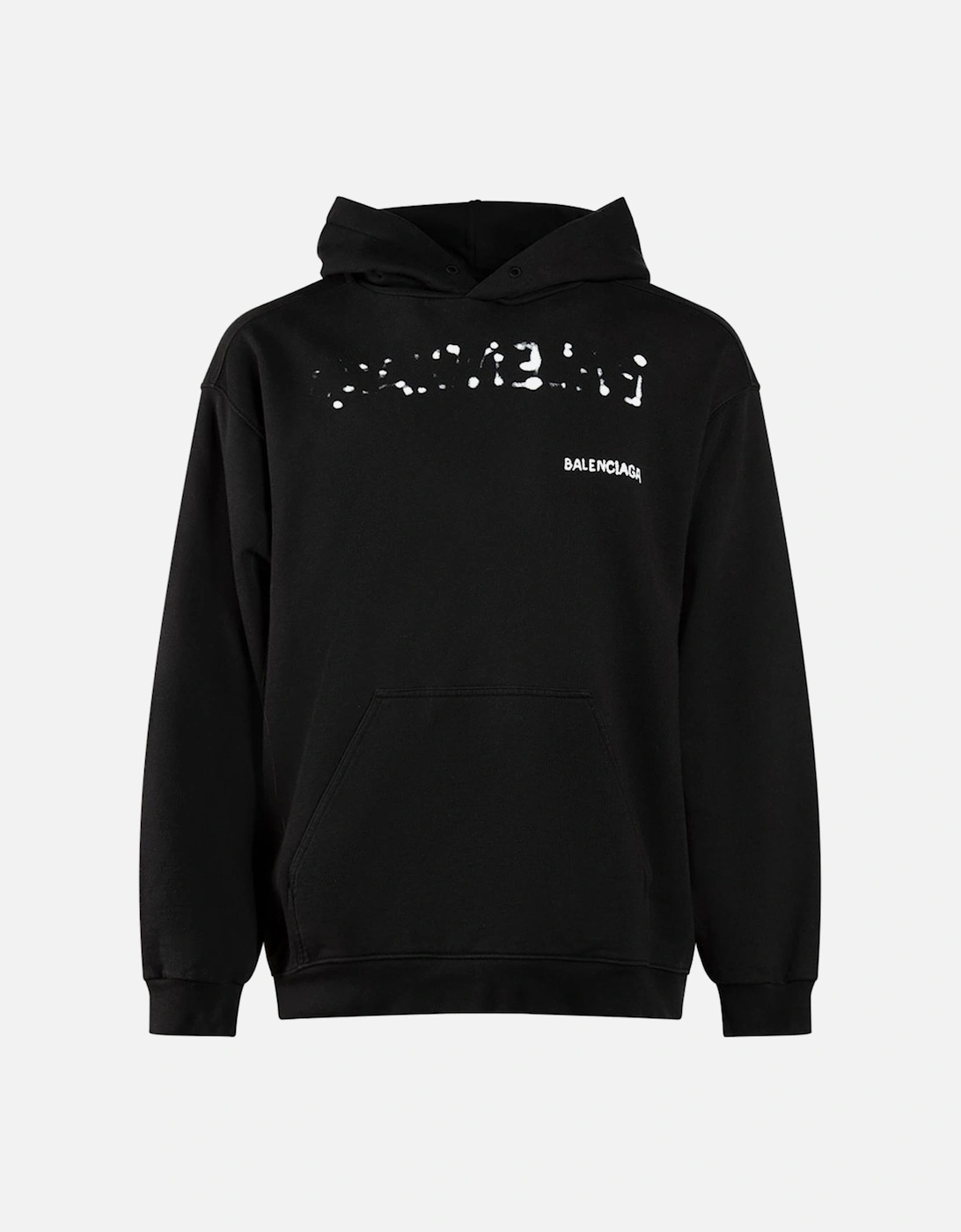 Hand Drawn-logo Cotton Hoodie Black, 4 of 3