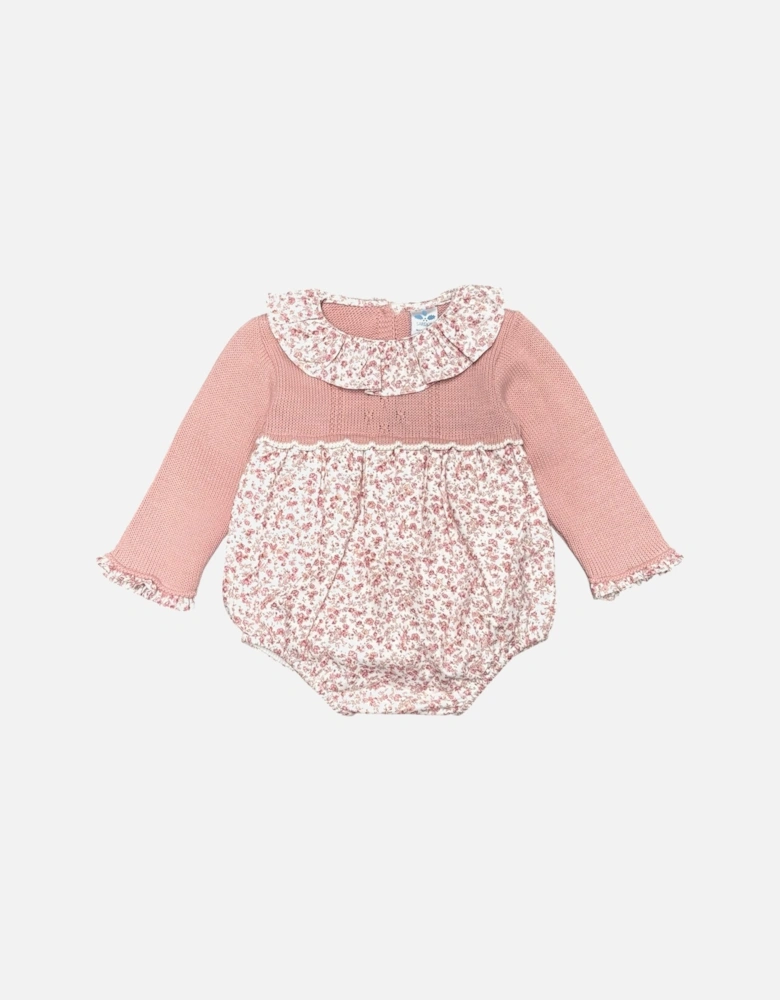 Girls Dusty Pink Floral Romper