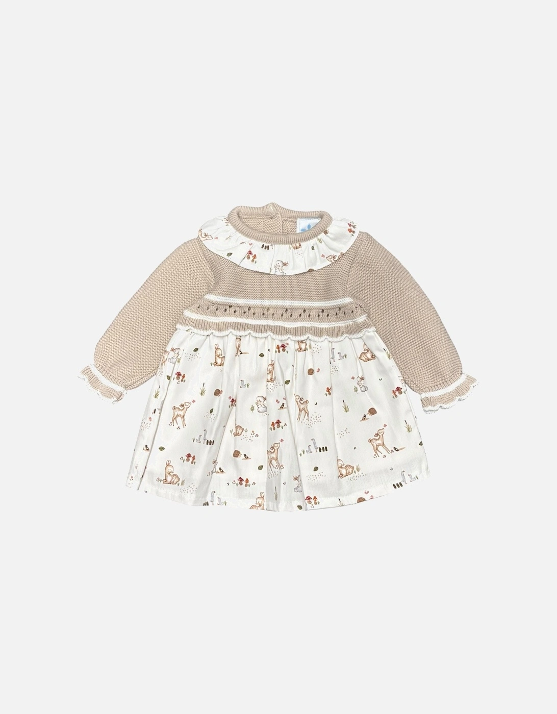 Girls Beige Knit Woodland Dress, 2 of 1