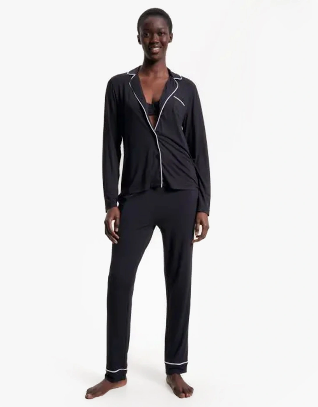 MODAL PYJ PANT WIPIPING Womens Pants Black