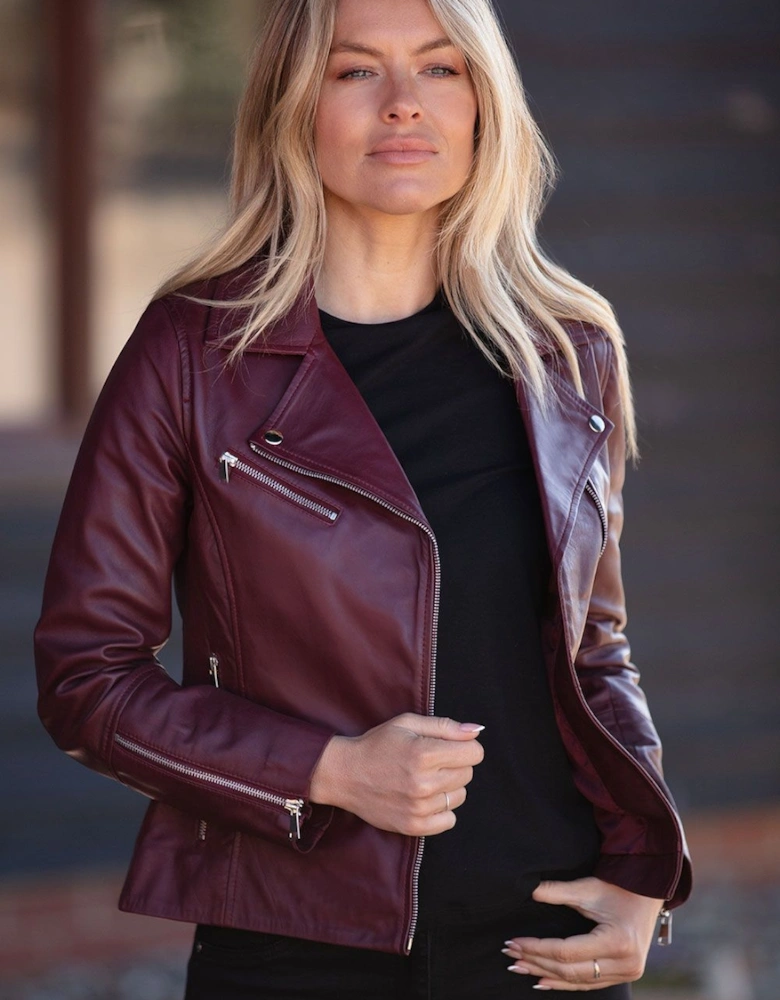 'Giulia' Ladies Veg Tanned Leather Biker Jacket