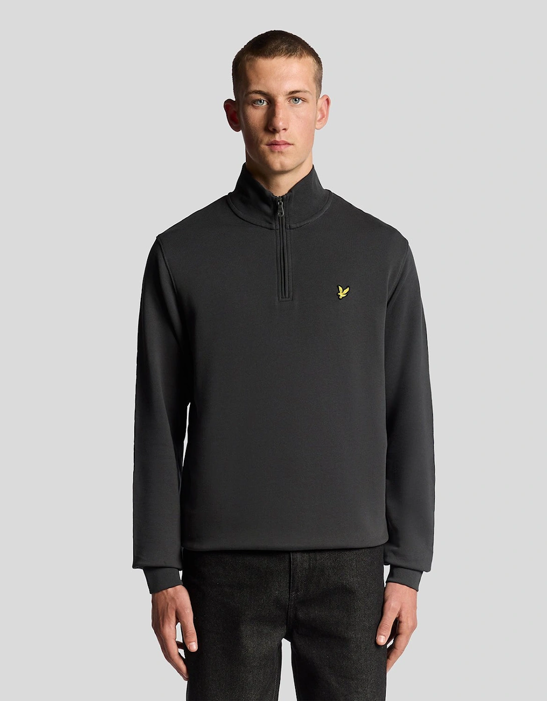 Lyle And Scott Men's Cotton Loopback 1/4 Zip Sweatshirt - Grey - Size, S