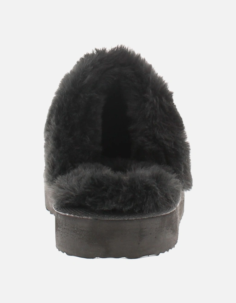 Womens Mule Slippers Cheetah black UK Size