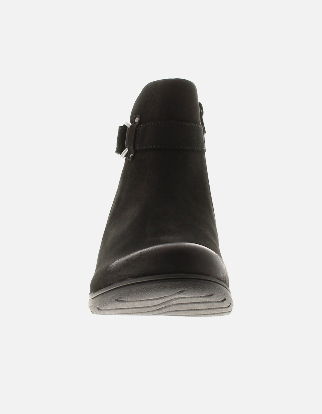 Womens Ankle Boots Carleigh Drift Leather Zip black UK Size