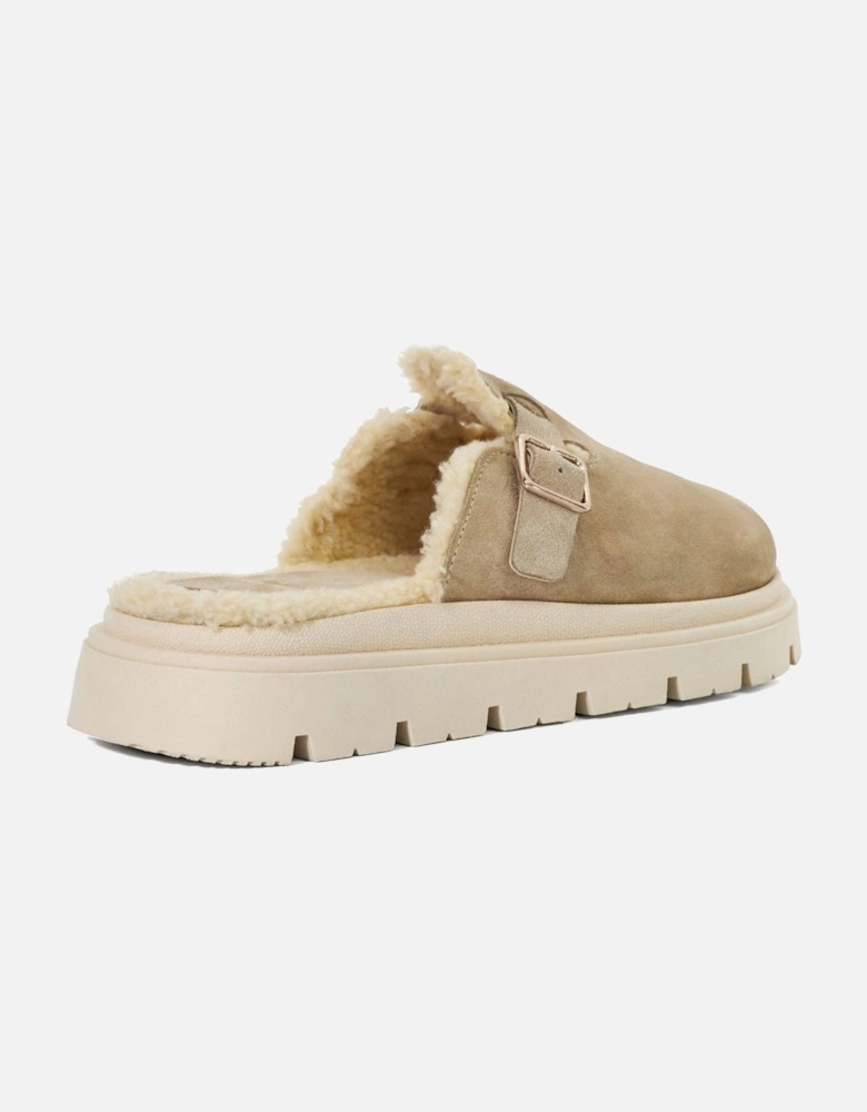 Gene Leather Faux Shearling Lined Clogs