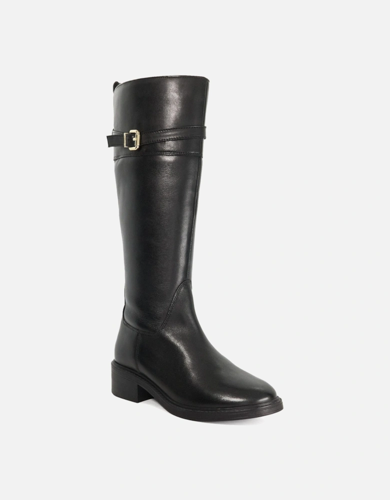 Tilbi Leather Buckle Detail Knee High Boots