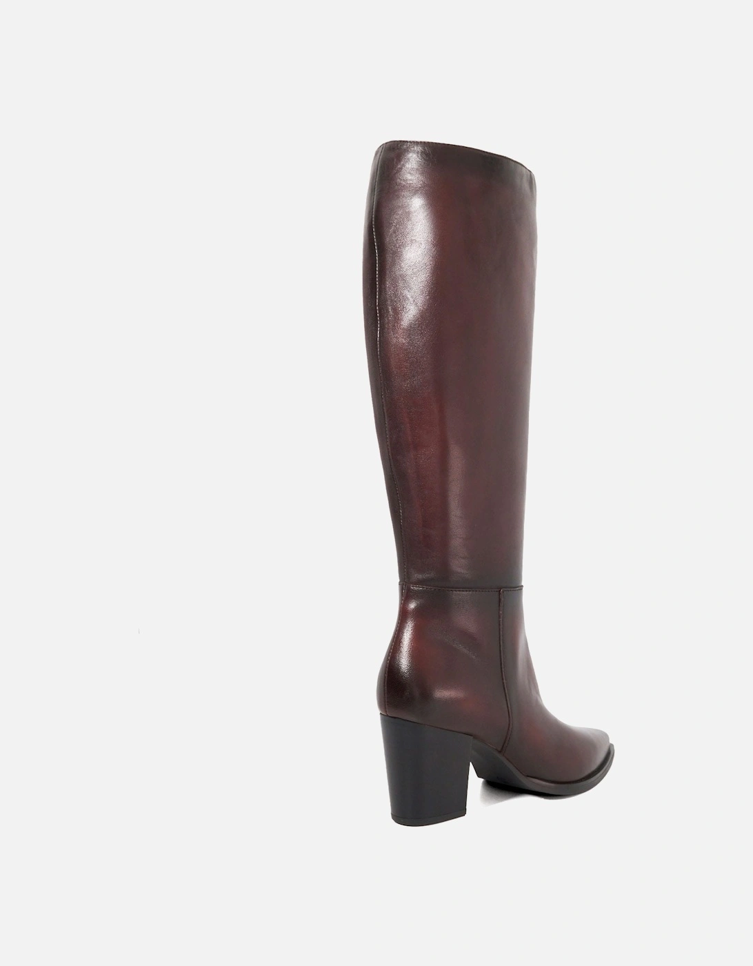 Tenna Leather Block Heel Knee High Boots