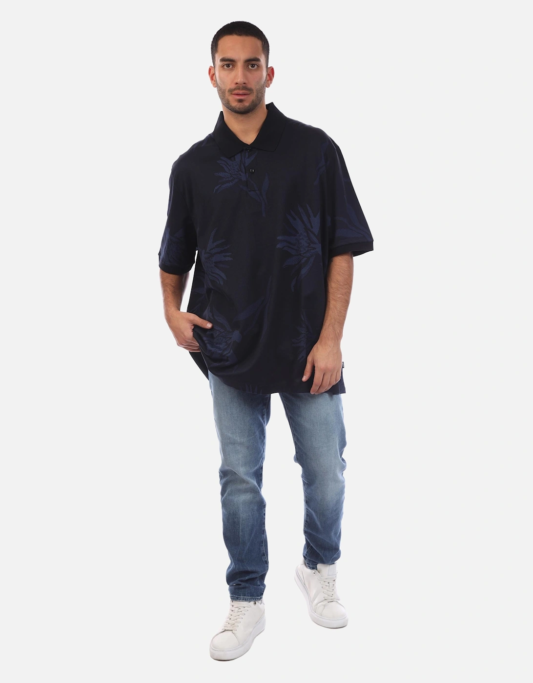 C-Parris 13 Floral Jacquard Polo Shirt