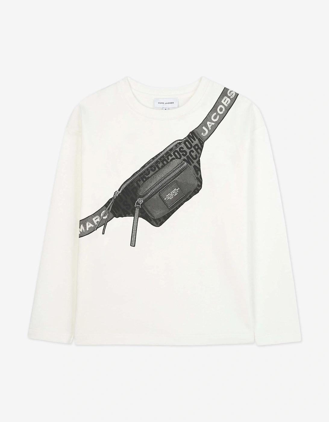 MARC JACOBS Boys Long Sleeve Belt Bag T-Shirt in Ivory - Cream - Size: 5 years