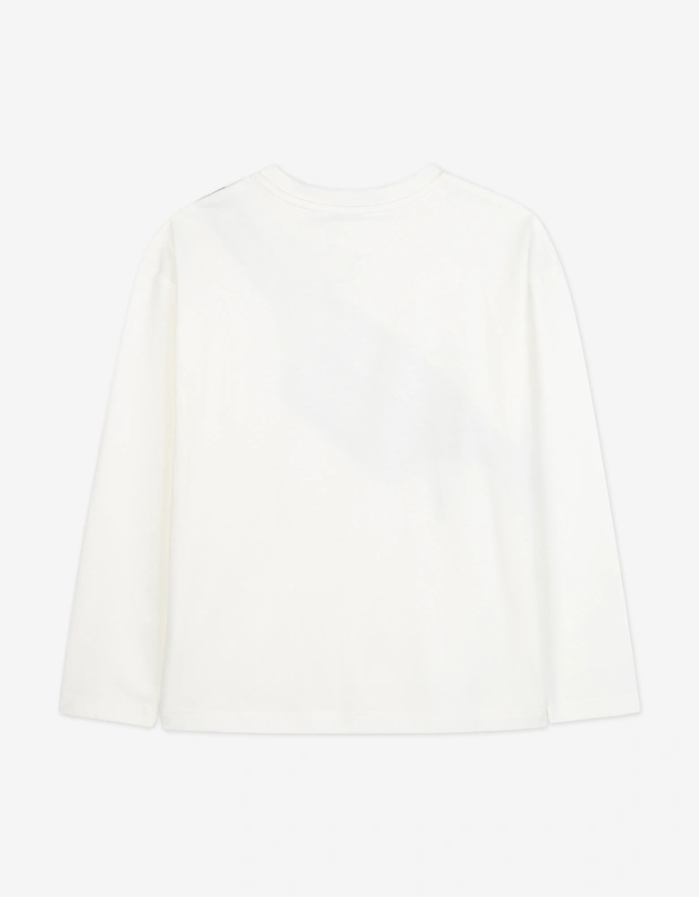 Boys Long Sleeve Belt Bag T-Shirt in Ivory