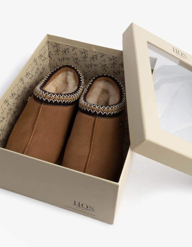 BELLA Womens Full Slippers Chestnut