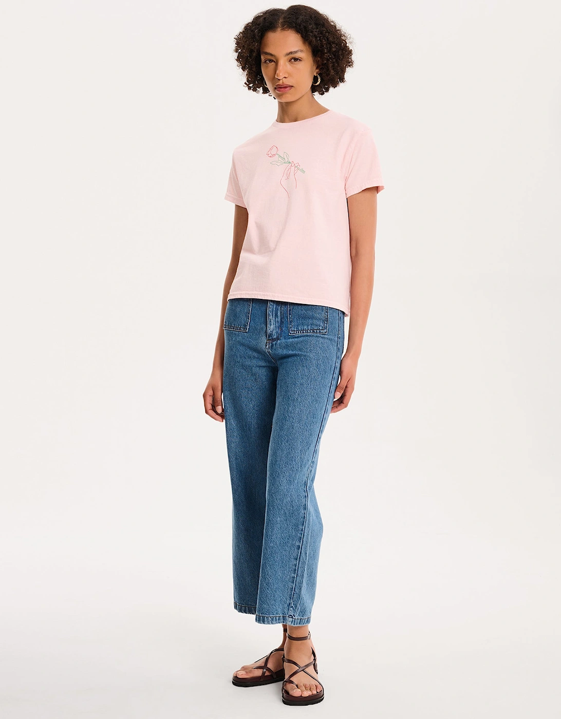 Omnes Women's Rose Baby Tee in Pink - Size: M