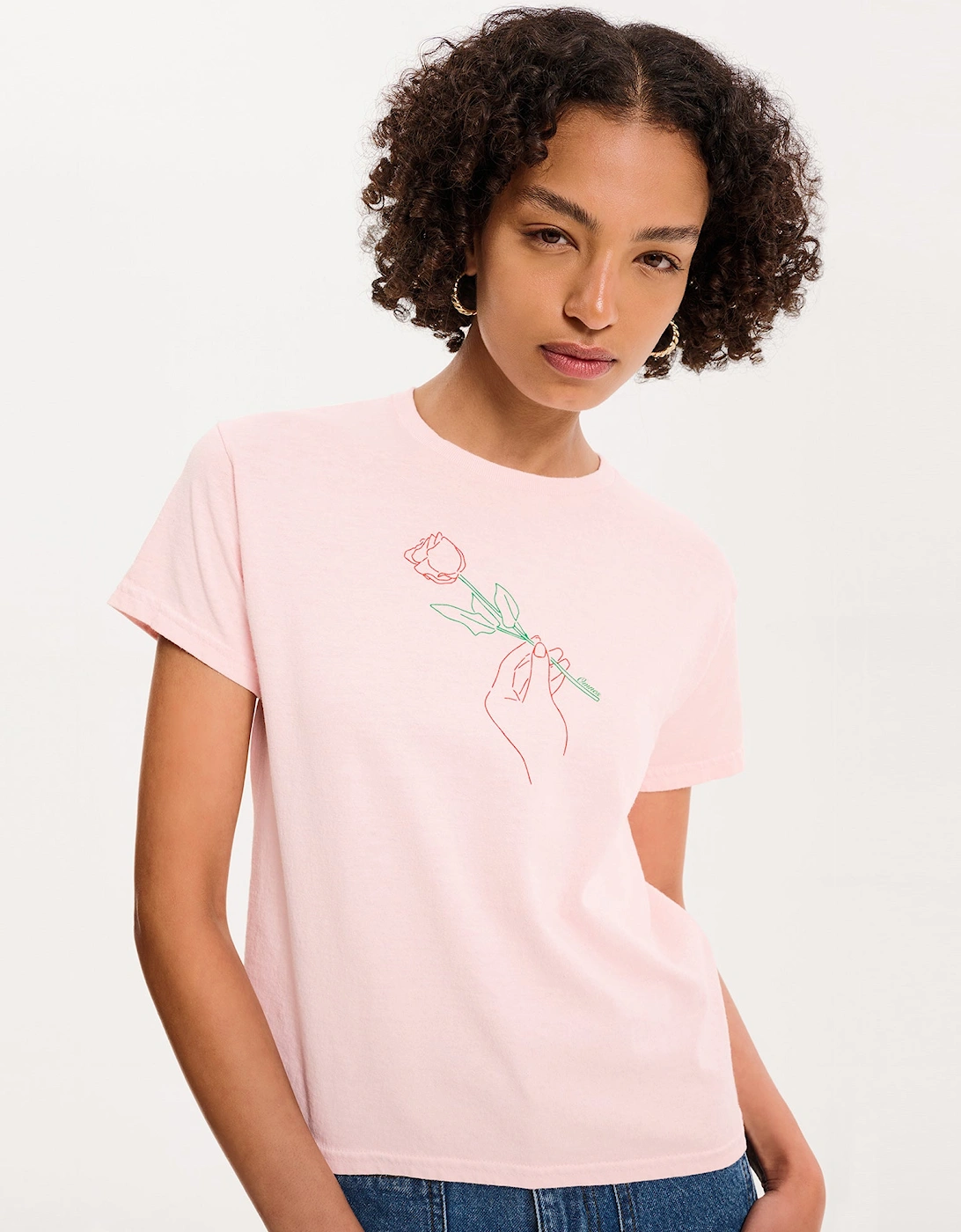 Rose Baby Tee in Pink