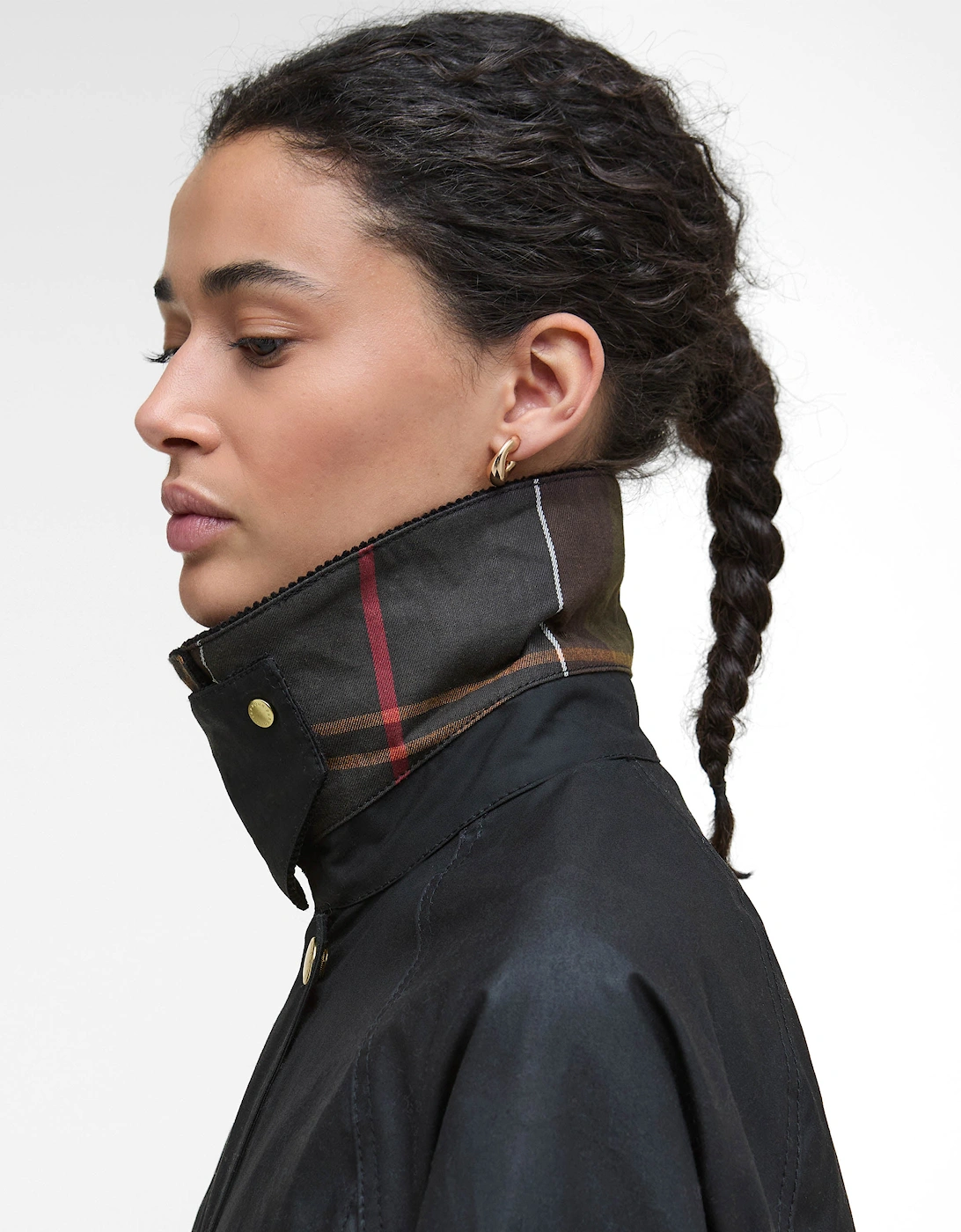 Long Beadnell Womens Wax Jacket -Black/Classic