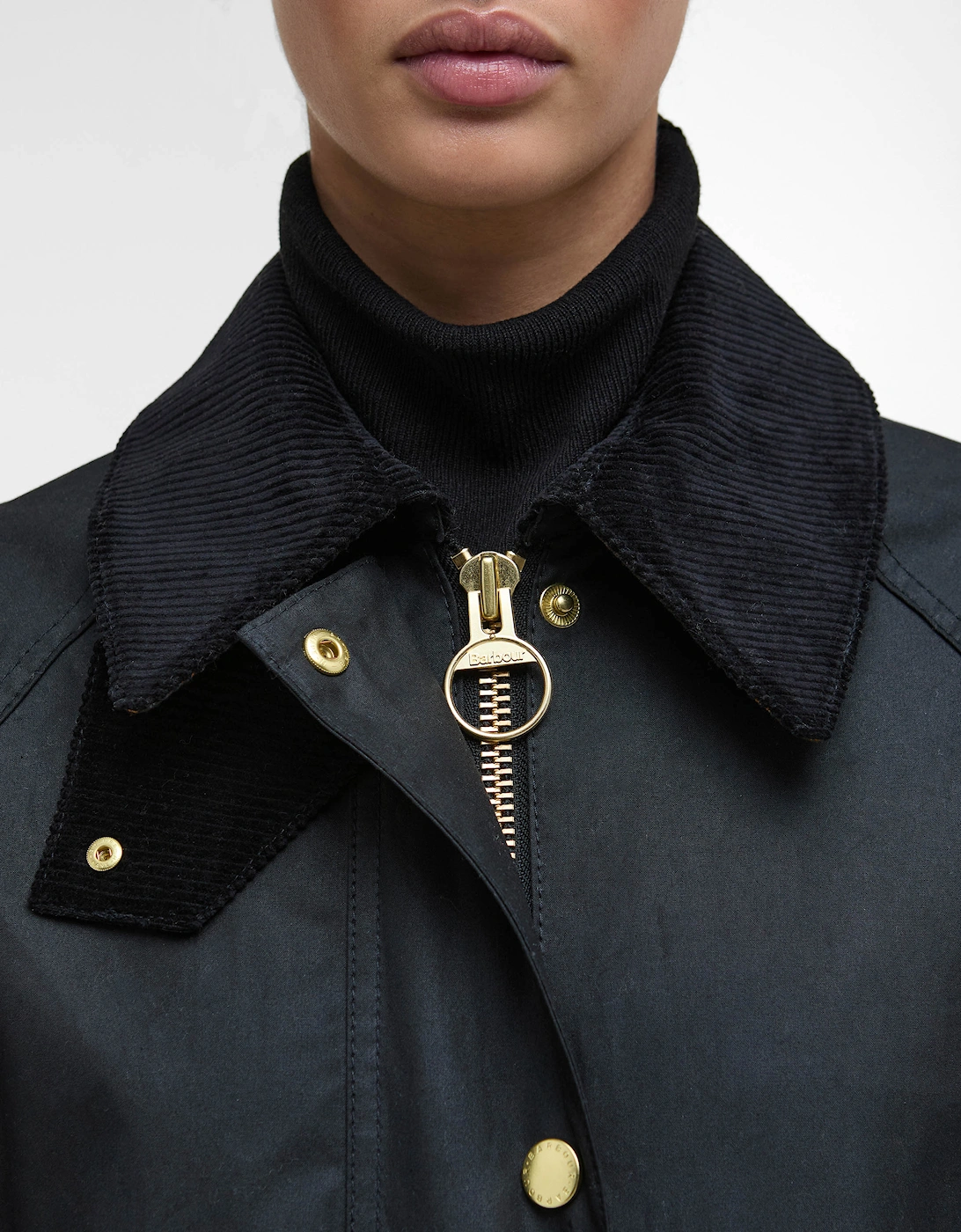 Long Beadnell Womens Wax Jacket -Black/Classic