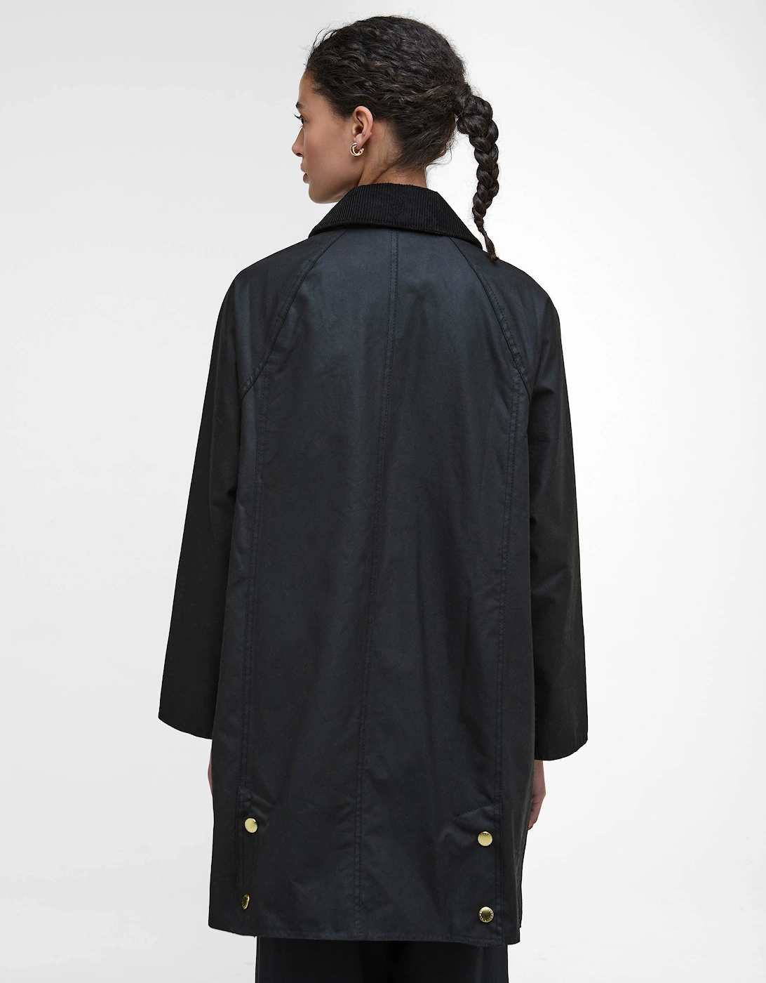 Long Beadnell Womens Wax Jacket -Black/Classic