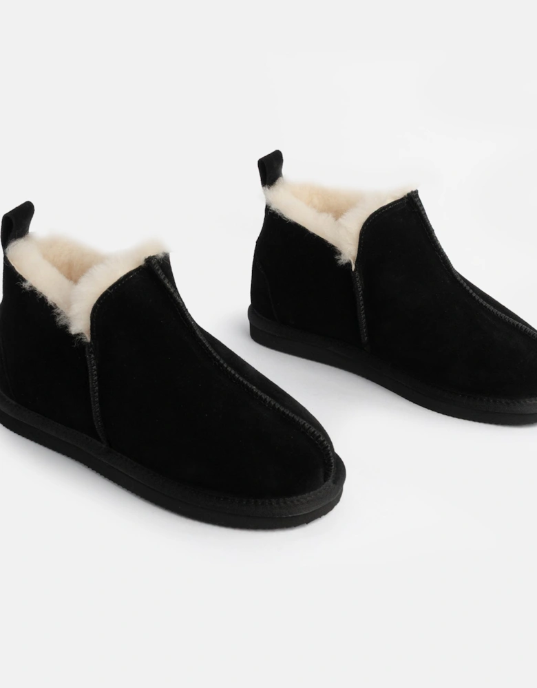 TIA Womens Boot Slippers Black