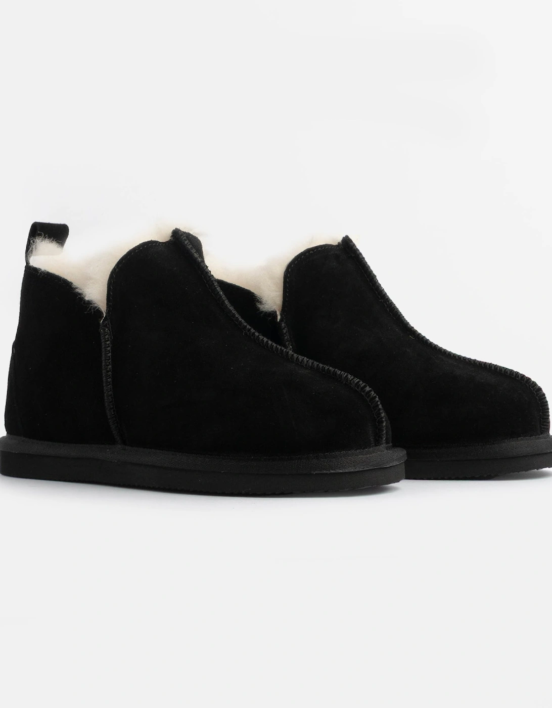 TIA Womens Boot Slippers Black