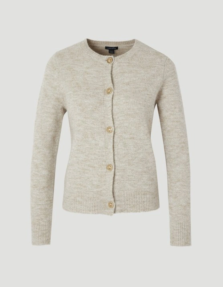 Plus Size Wool Blend Cosy Crew Neck Knit Cardi