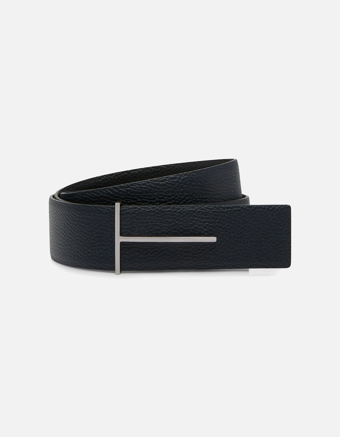 Tom Ford Tom Ford Men's 38mm Slim T Reversible Leather Belt Black - Silver