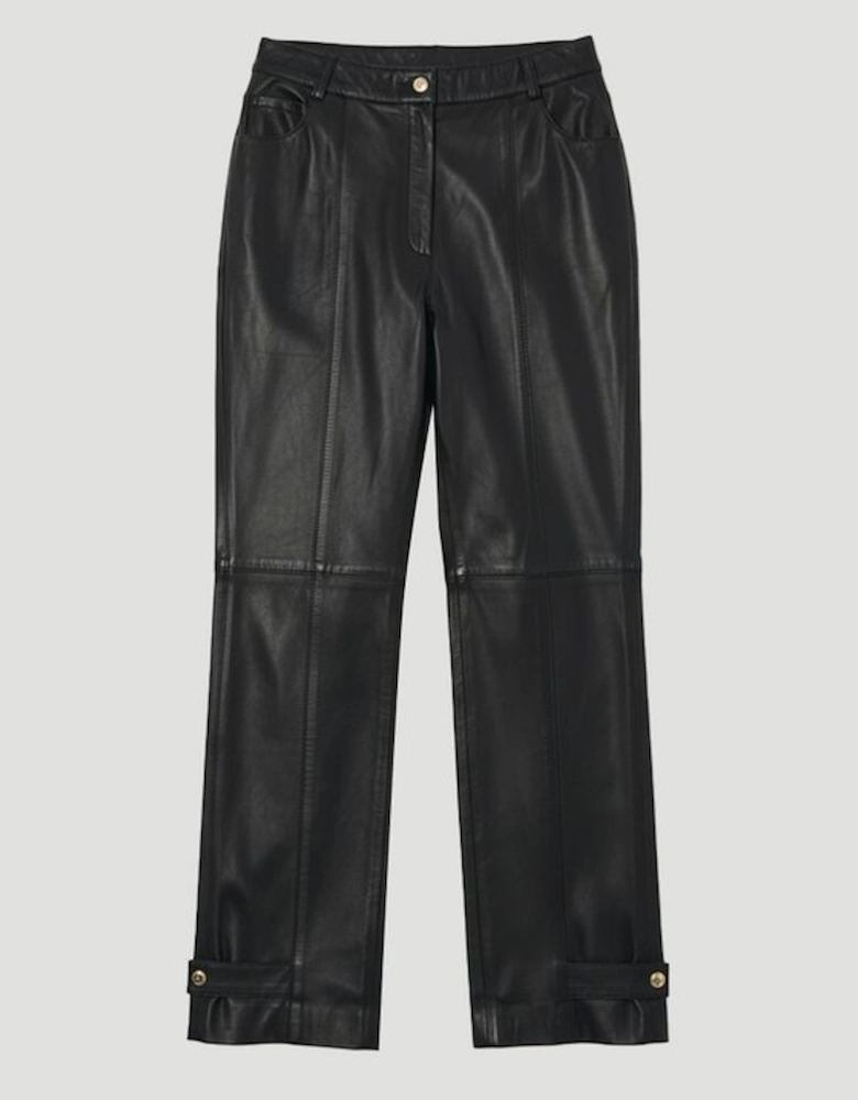 Leather Hem Detail Trouser
