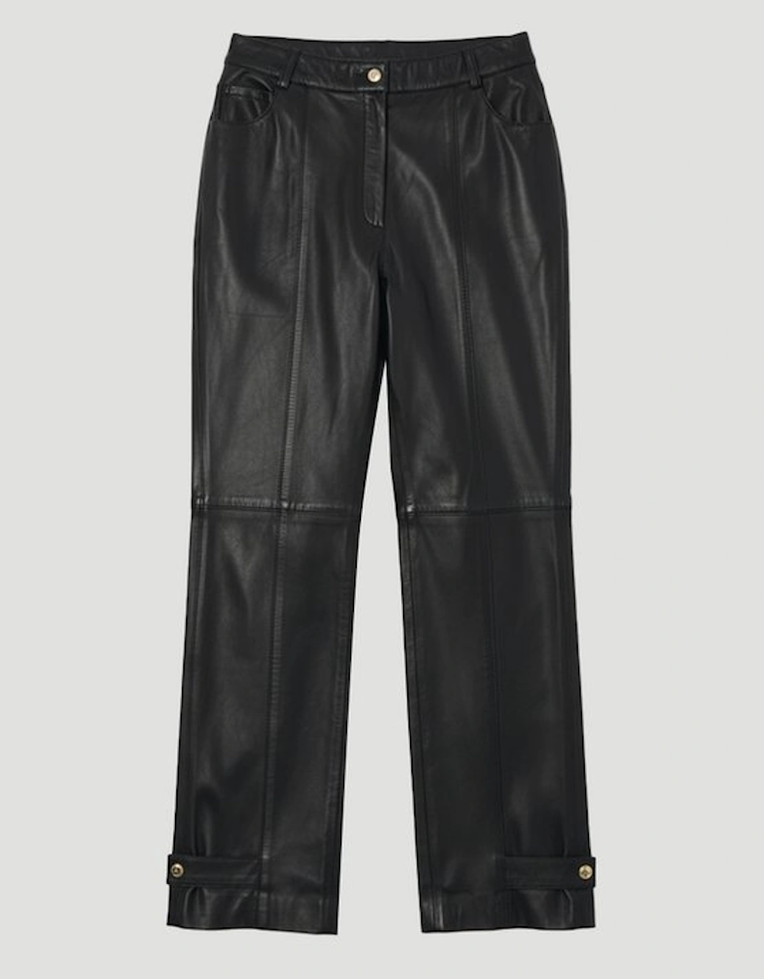 Leather Hem Detail Trouser