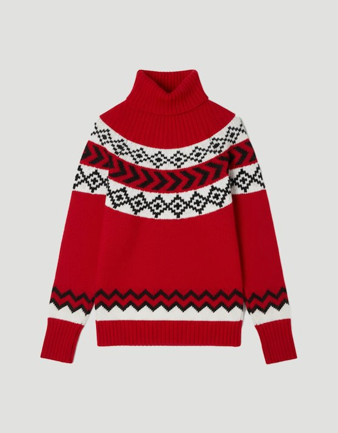 Fairisle Pattern Crew Neck Knit Jumper