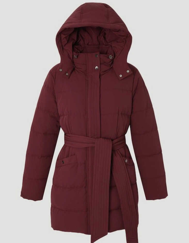 Real Down Belted Midi Coat