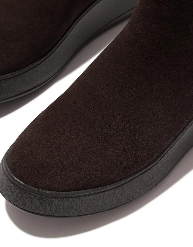F-Mode Suede Flatform Chelsea Boots
