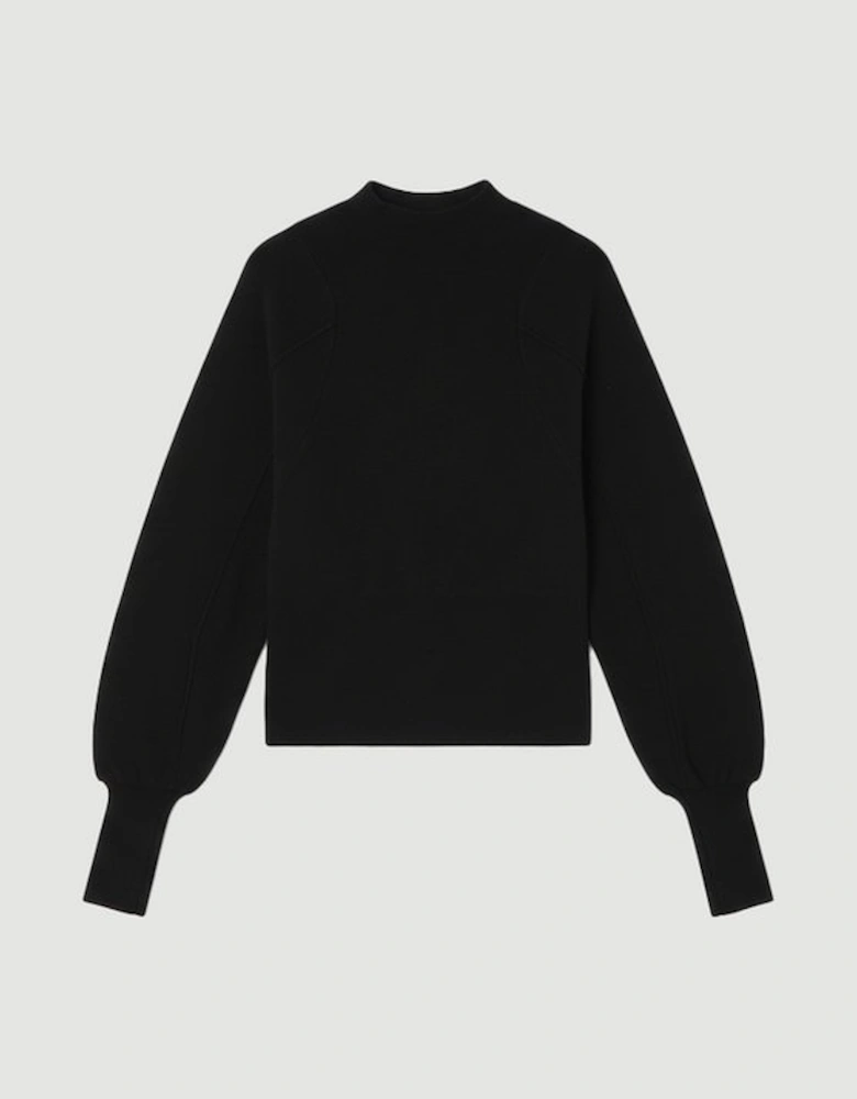 Wool Look Rounded Sleeve Knit Top