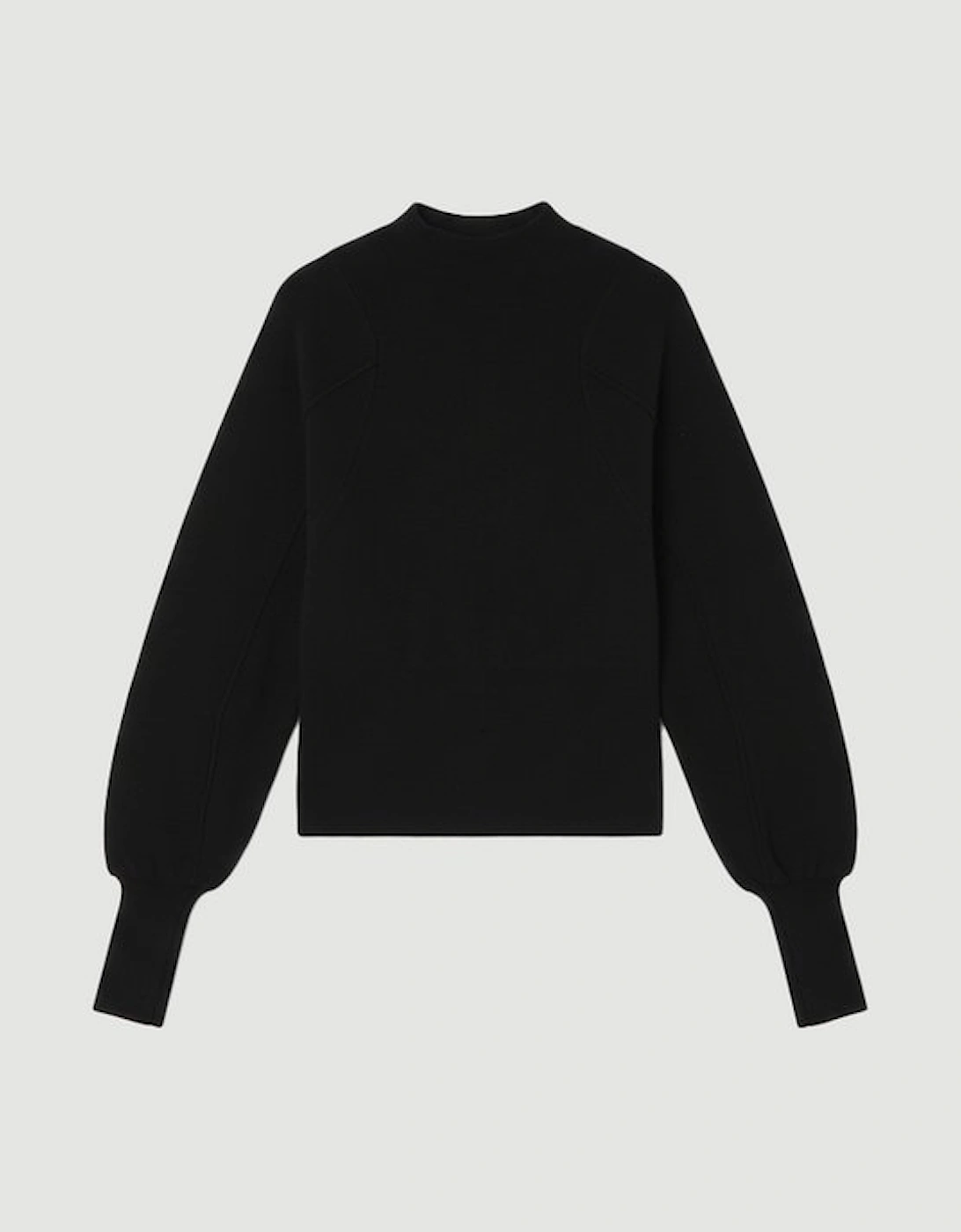 Wool Look Rounded Sleeve Knit Top