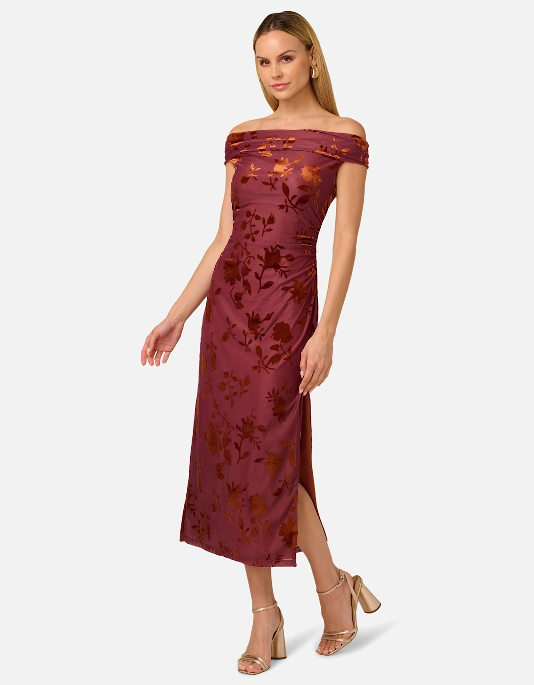 Burnout Velvet Midi Dress, 2 of 1