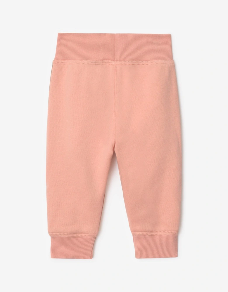 Baby Girls Mini Jackson Check Tape Joggers in Pink