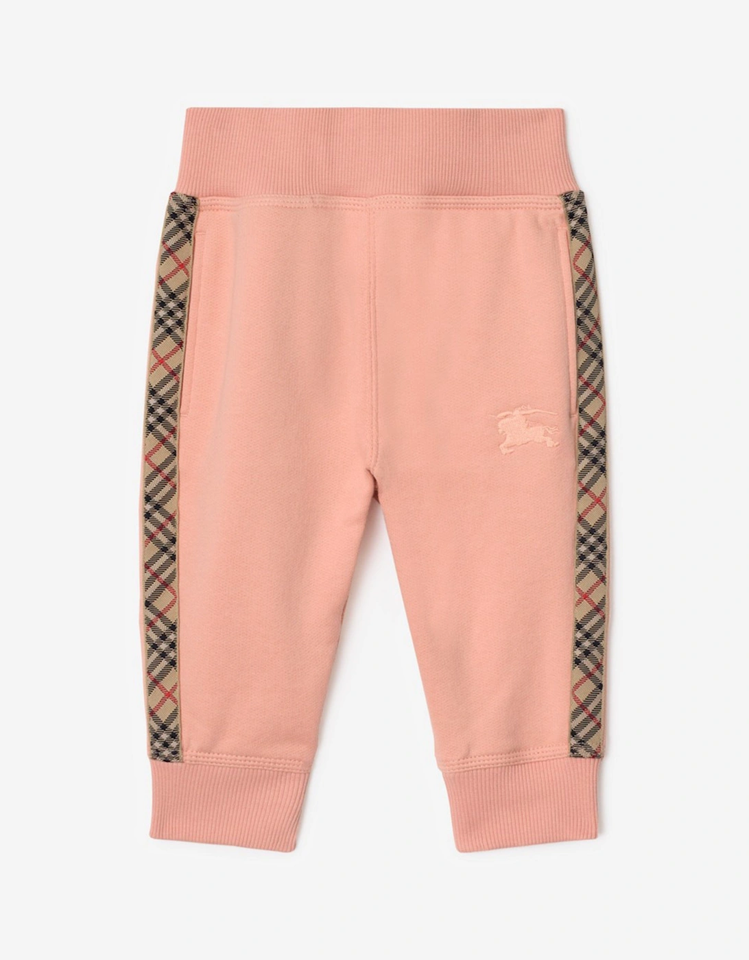 Baby Girls Mini Jackson Check Tape Joggers in Pink, 5 of 4