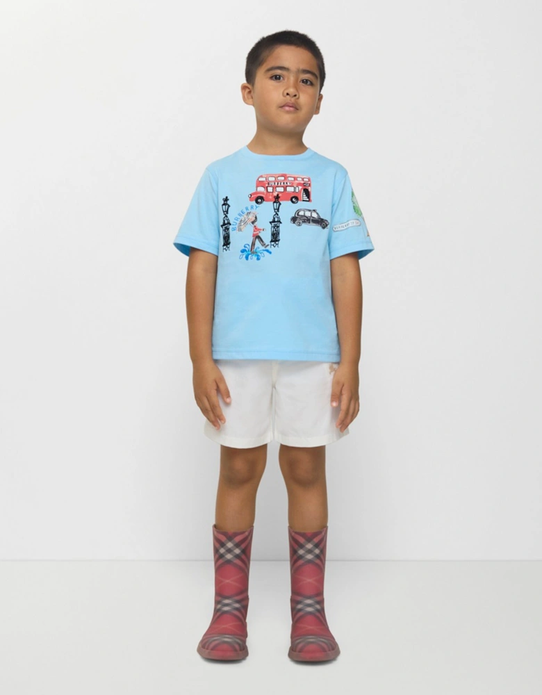 Boys Cedar London Icons T-Shirt in Blue