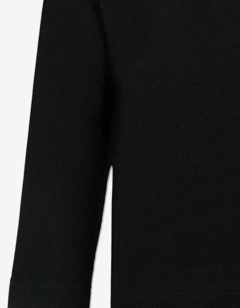 Boys Johane EKD Long Sleeve Polo Shirt in Black