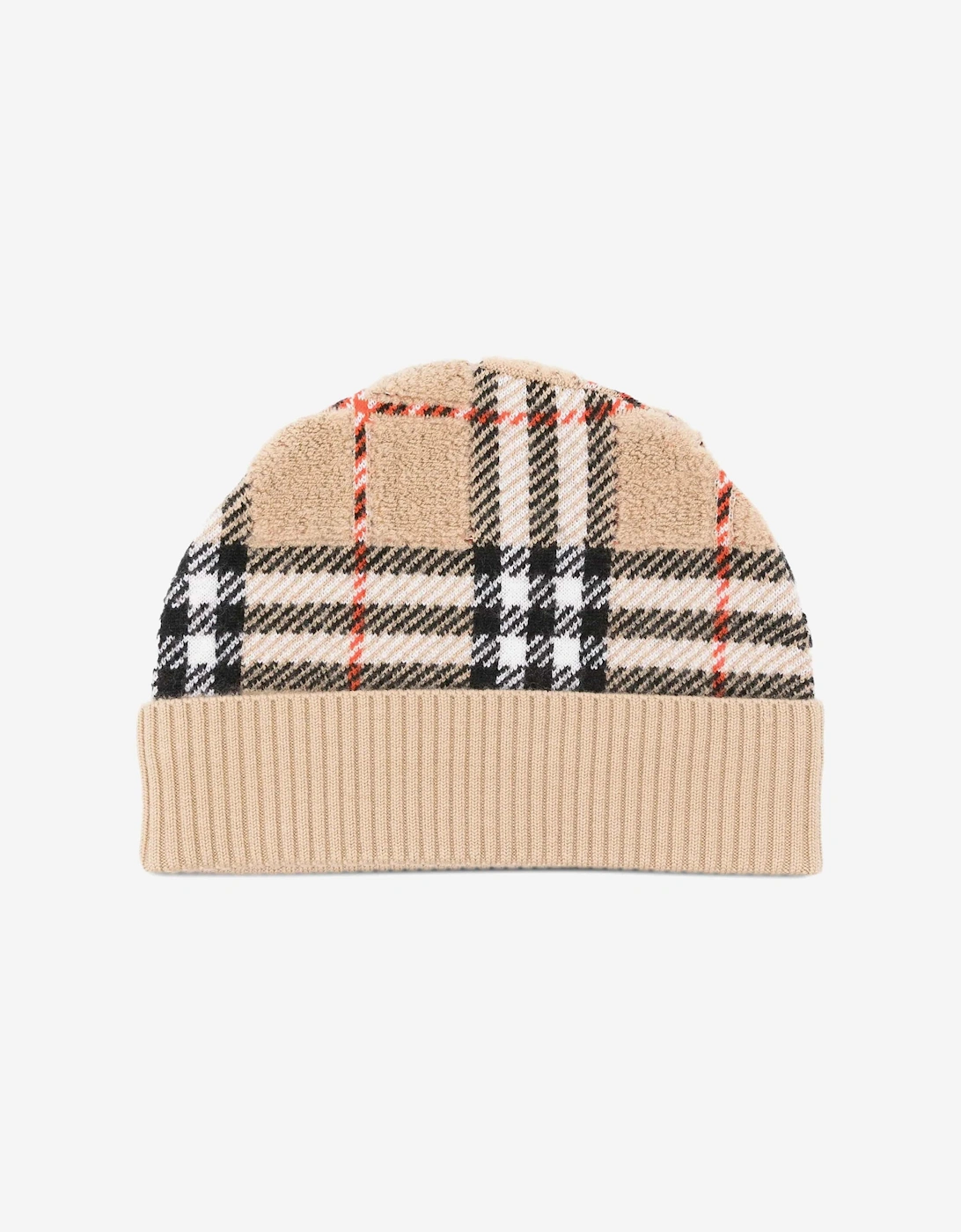 Kids Towelling Check Beanie in Beige, 3 of 2