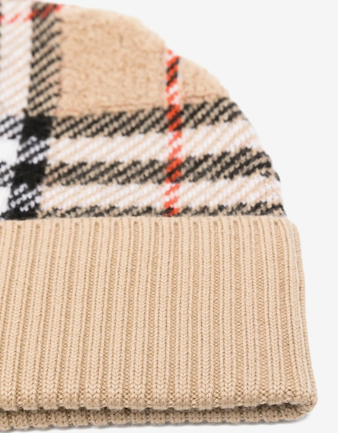 Kids Towelling Check Beanie in Beige