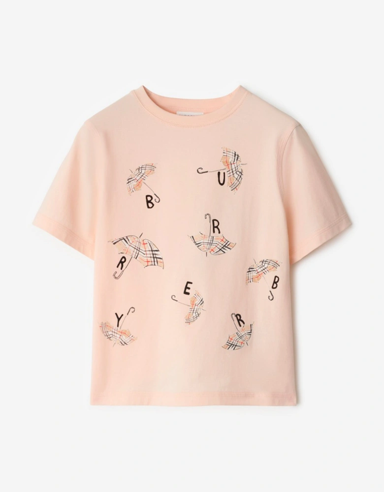 Girls Cedar Umbrella T-Shirt in Pink