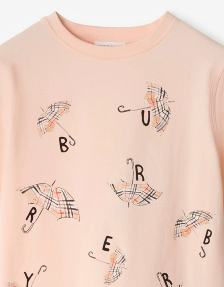 Girls Cedar Umbrella T-Shirt in Pink