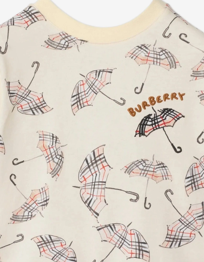 Baby Boys Mini Cedar Umbrella T-Shirt in Ivory