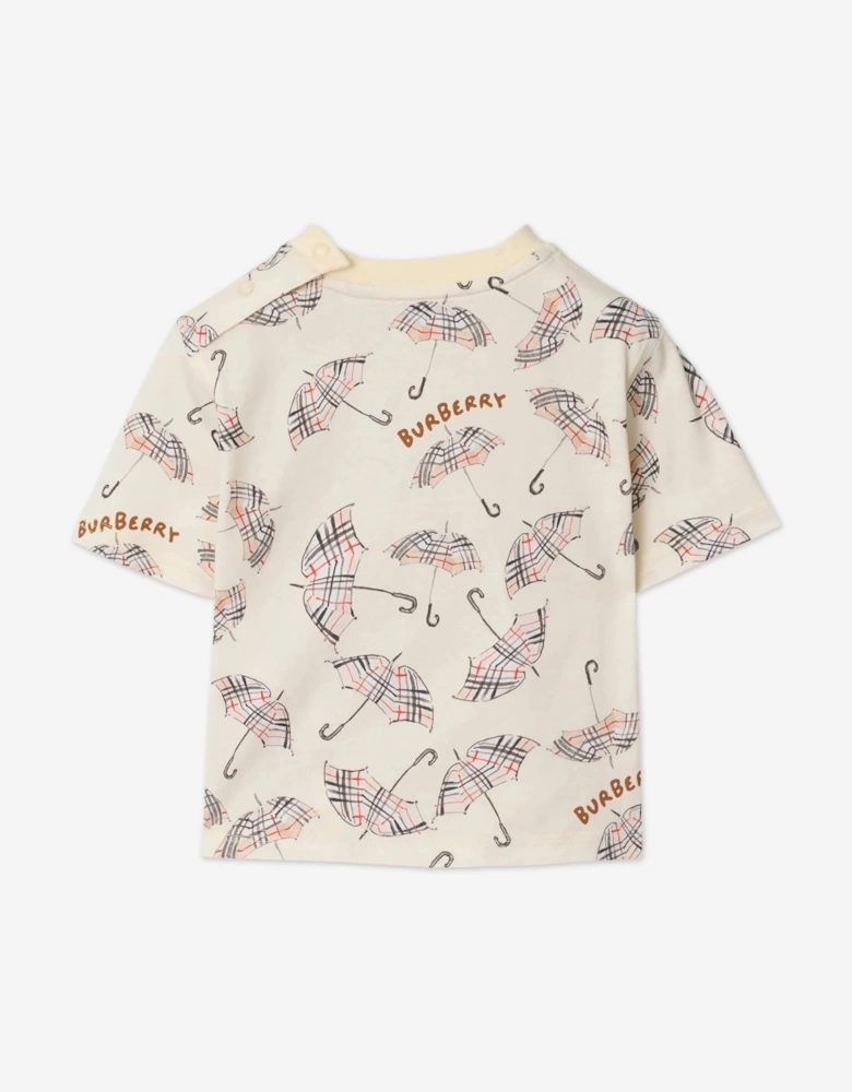 Baby Boys Mini Cedar Umbrella T-Shirt in Ivory