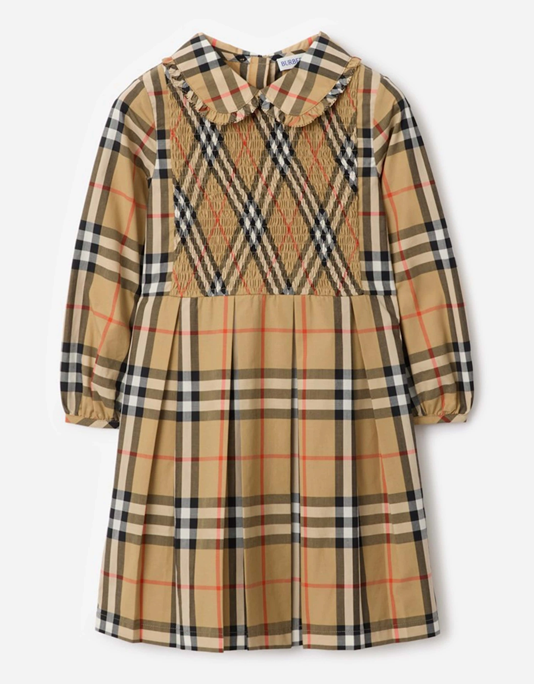 Girls Ida Check Dress in Beige, 5 of 4